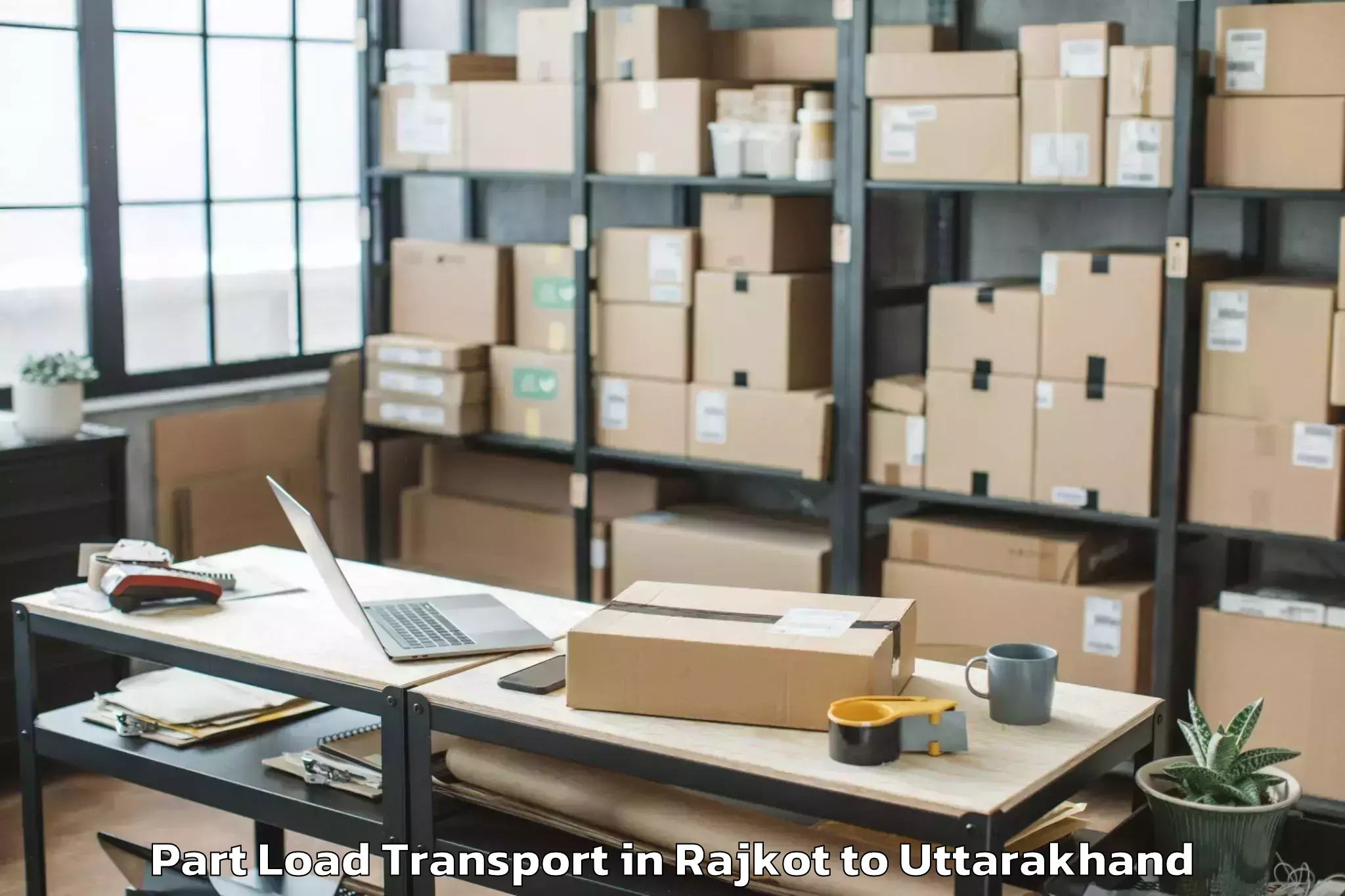 Professional Rajkot to Pantnagar Airport Pgh Part Load Transport